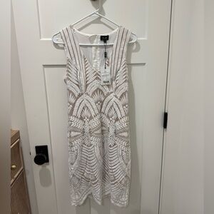 Bardot White Patterned Midi Dress